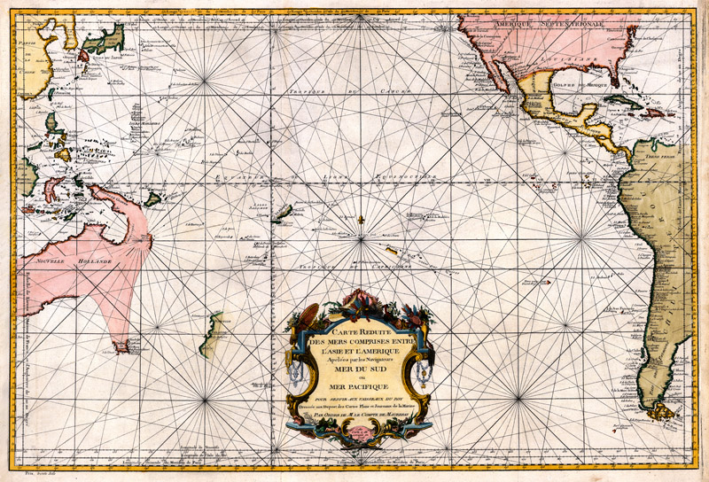 Pacific Grote Oceaan 1776 Bellin